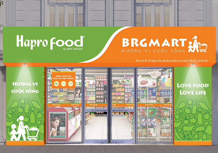 Các cửa hàng bán lẻ Hapro Food trong chuỗi BRG Mart với hình ảnh nhận diện thân thiện dự kiến sẽ là điểm mua sắm quen thuộc của người dân Thủ đô