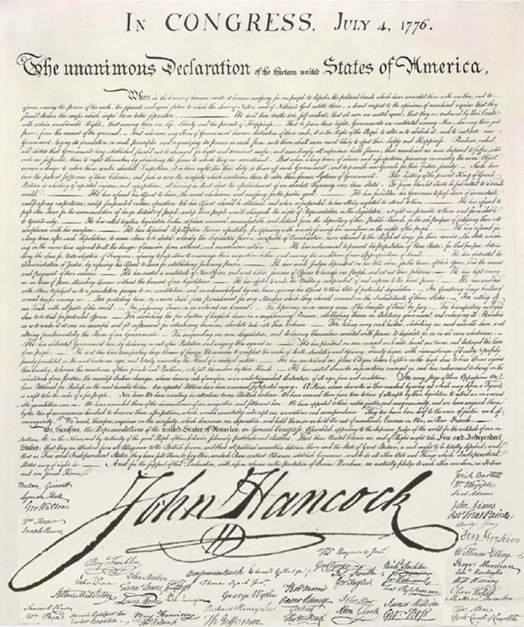 Bản tuyên ngôn độc lập Hoa Kỳ 4/7/1776. Ảnh: istockphoto