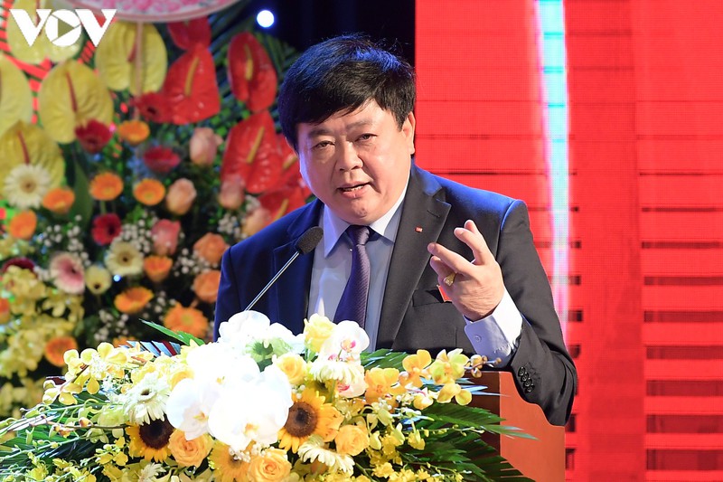 Bí Thư Đảng ủy, Tổng Giám đốc Đài Tiếng nói Việt Nam Nguyễn Thế Kỷ phát biểu khai mạc Đại hội.