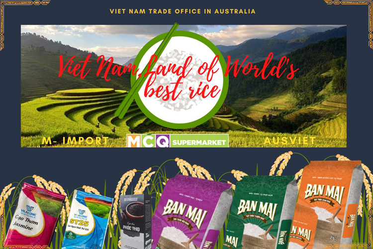 Hơn 10.000 người tiêu dùng tại Australia sẽ dùng thử gạo Việt. Ảnh: Bộ Công Thương