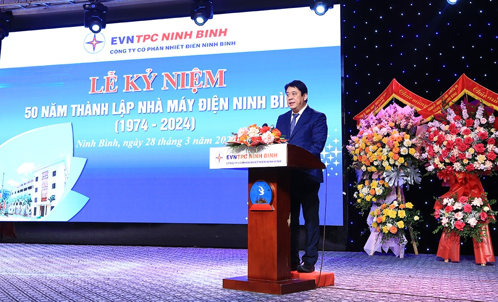 Ông Nguyễn Anh Tuấn, Tổng giám đốc EVN phát biểu tại buổi lễ.