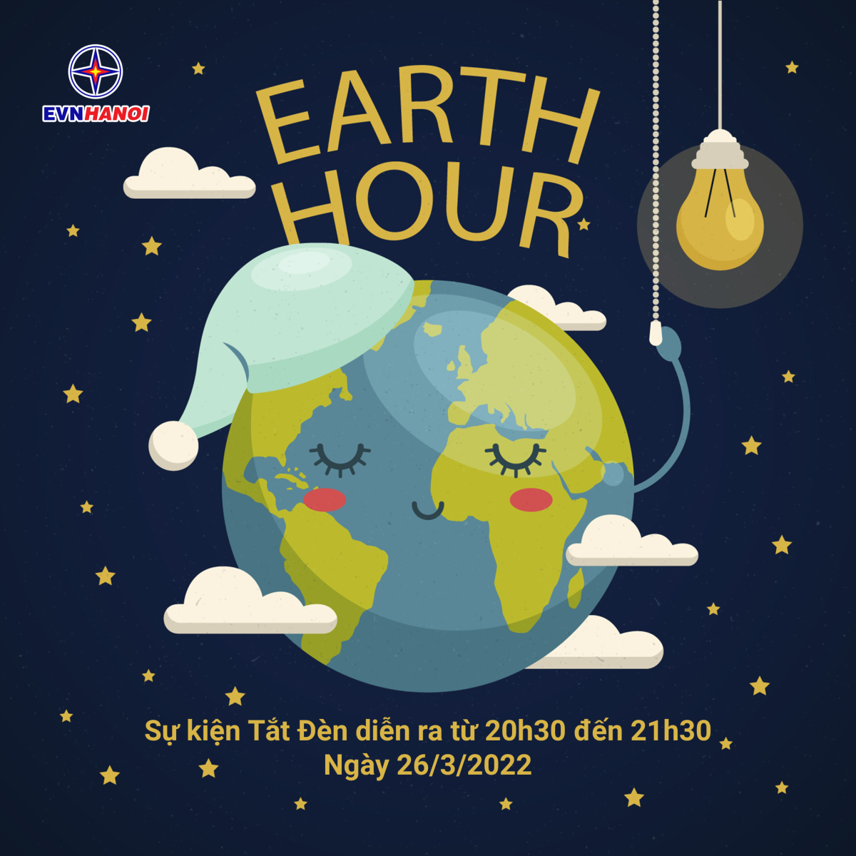 Sự kiện tắt đèn hưởng ứng Chiến dịch Giờ Trái đất năm 2022 sẽ diễn ra từ 20h30 đến 21h30, Thứ Bảy, ngày 26/3/2022
