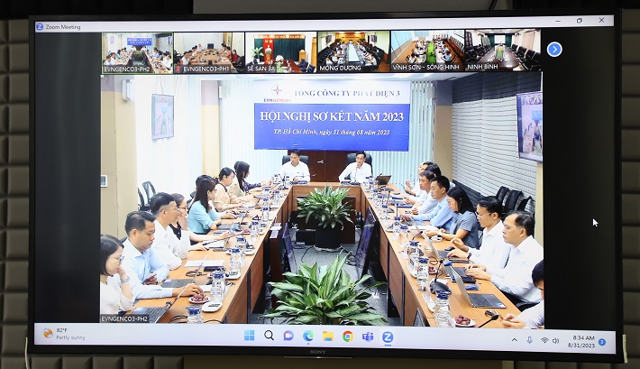 Hội nghị diễn ra trực tuyến với các điểm cầu tại Cơ quan Tổng Công ty và các đơn vị.