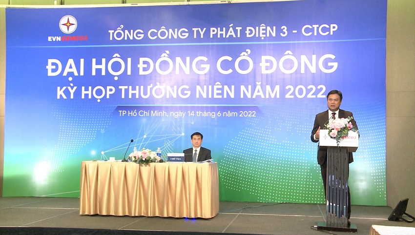 Ông Đinh Quốc Lâm – Chủ tịch HĐQT EVNGENCO3 chủ trì Đại hội.