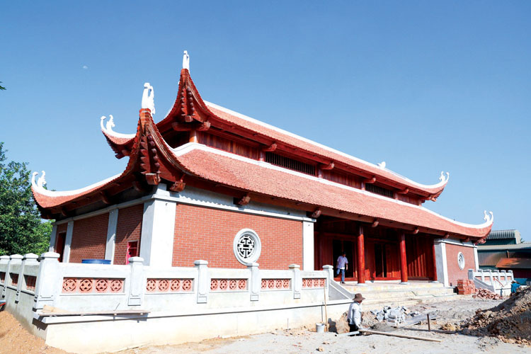 Đền thờ Nguyễn Trãi đang được xây dựng đúng tiến độ.