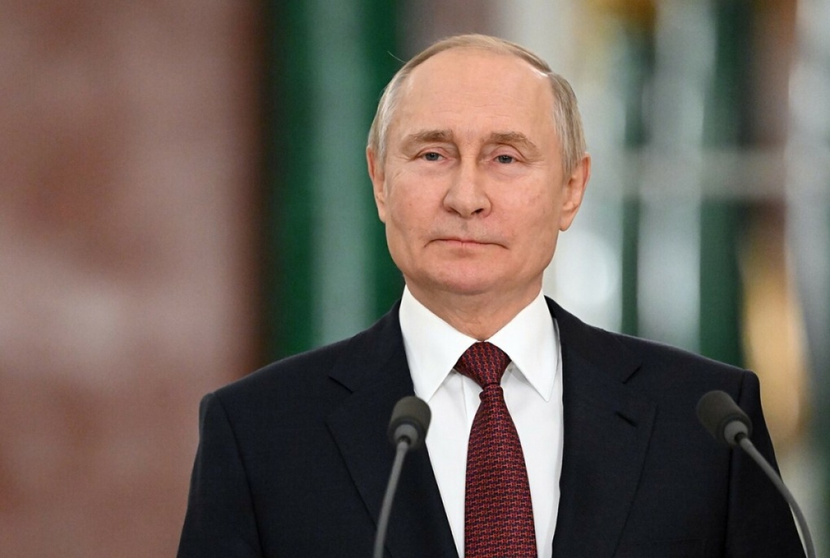 Tổng thống Nga Vladimir Putin tại cuộc họp báo ở Điện Kremlin, Moskva ngày 22/12. (Ảnh: AFP)