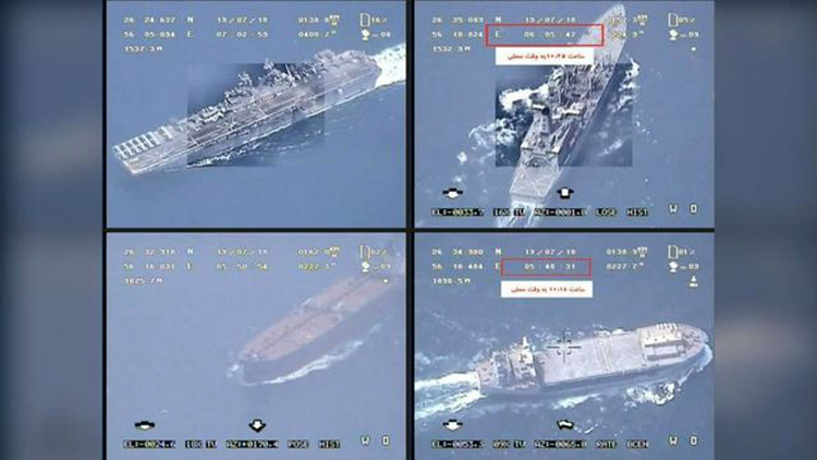 Hình ảnh máy bay không người lái của IRGC ghi lại được về vụ bắt giữ tàu Stena Impero. (Ảnh: IRGC)