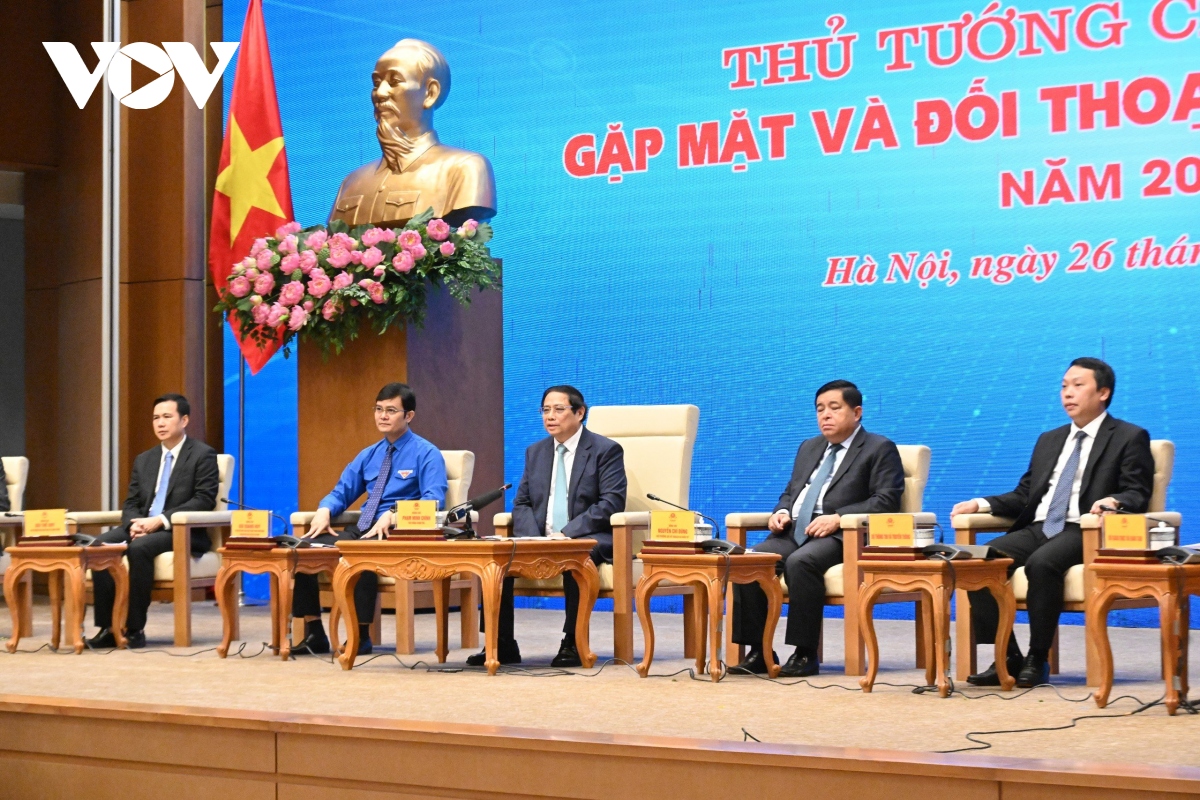 Thủ tướng Phạm Minh Chính gặp mặt và đối thoại với thanh niên nhân dịp kỷ niệm 93 năm Ngày thành lập Đoàn Thanh niên Cộng sản Hồ Chí Minh.