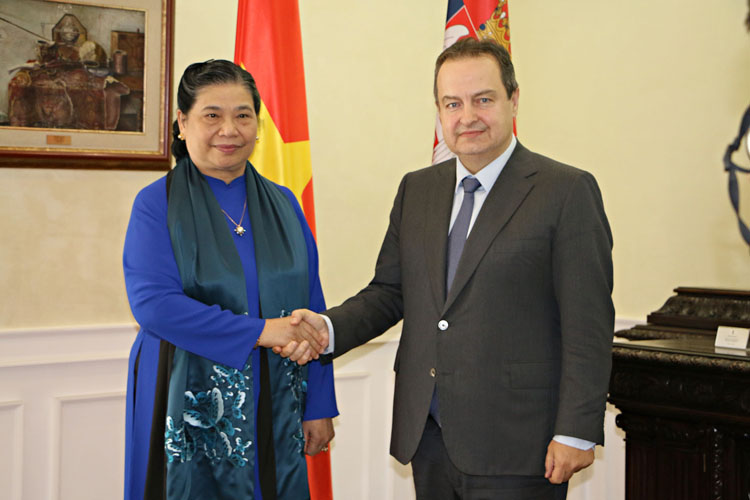 Phó Chủ tịch Thường trực Quốc hội gặp Phó Thủ tướng Thứ nhất Serbia.