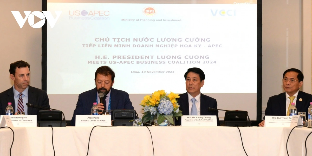 Chủ tịch nước Lương Cường tiếp đoàn Liên minh Doanh nghiệp Hoa Kỳ - APEC.