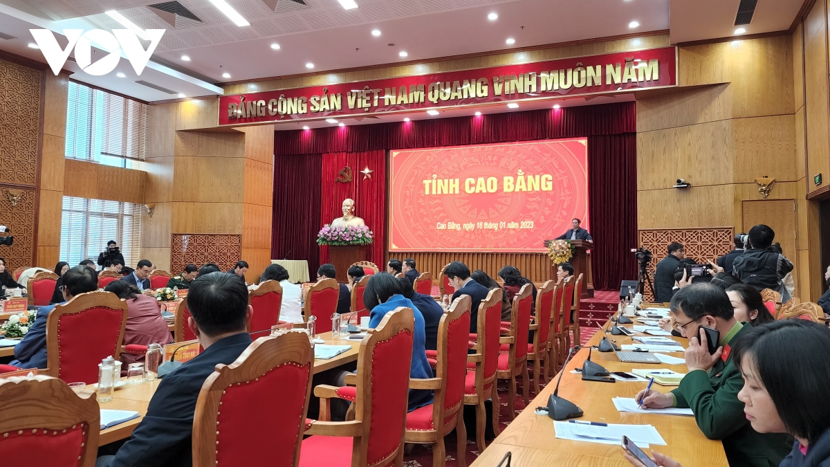 Thủ tướng Phạm Minh Chính làm việc với lãnh đạo tỉnh Cao Bằng.