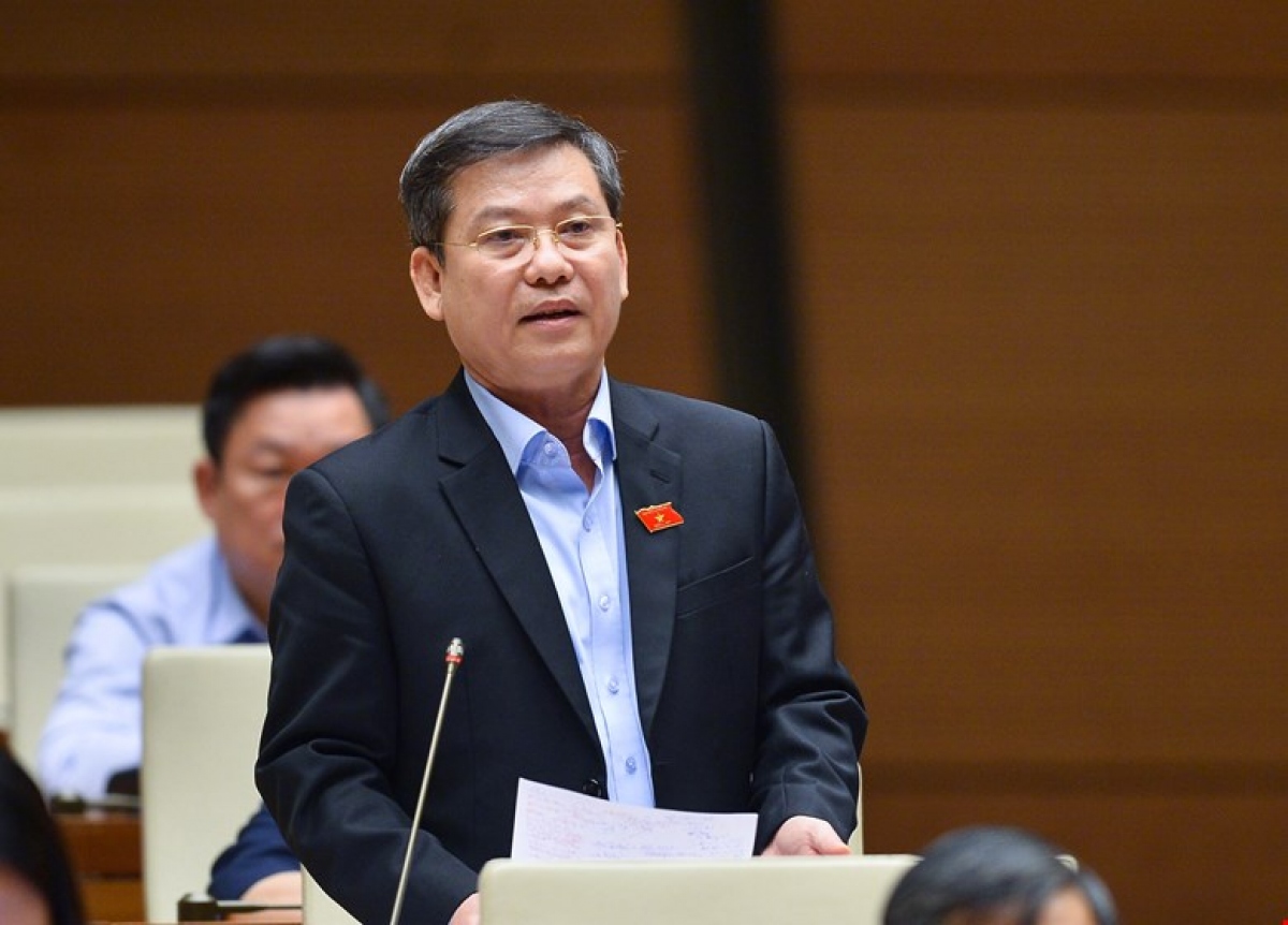 Viện trưởng Viện KSND tối cao Lê Minh Trí phát biểu trước Quốc hội tại Kỳ họp thứ 4.
