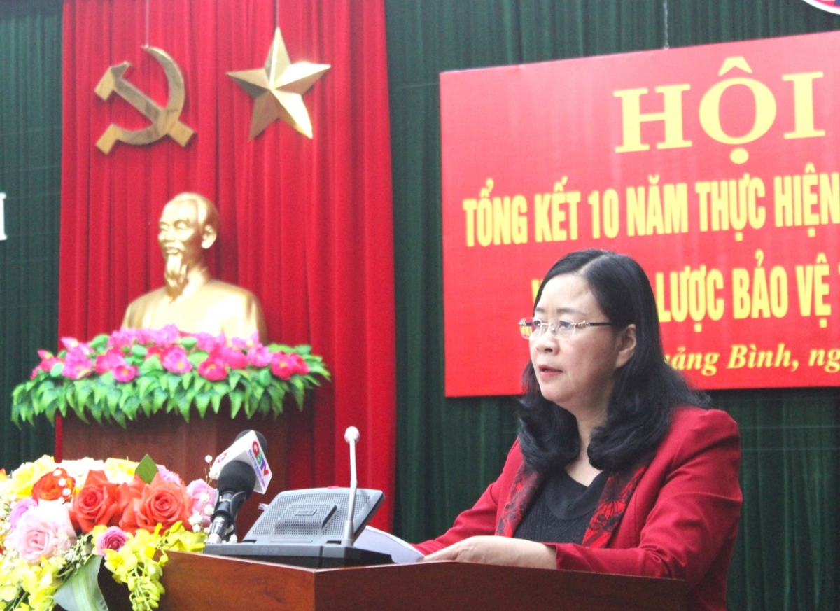 Trưởng Ban Dân vận Trung ương Bùi Thị Minh Hoài dự và phát biểu chỉ đạo tại Hội nghị Tổng kết 10 năm thực hiện Nghị quyết Trung ương 8 khóa XI của tỉnh Quảng Bình.