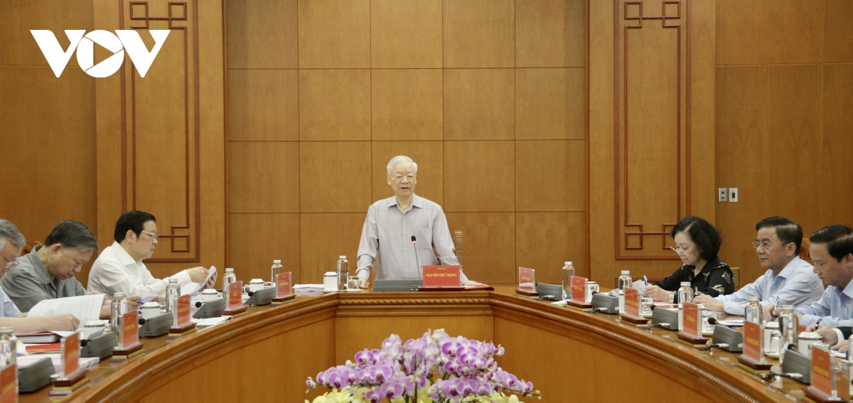 Tổng Bí thư Nguyễn Phú Trọng phát biểu chỉ đạo tại cuộc họp Thường trực Ban chỉ đạo sáng 10/5.
