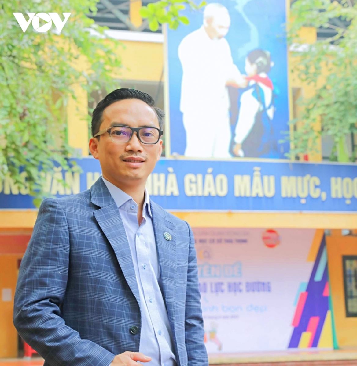 Thầy Nguyễn Cao Cường, Hiệu trưởng Trường THCS Thái Thịnh, Hà Nội.