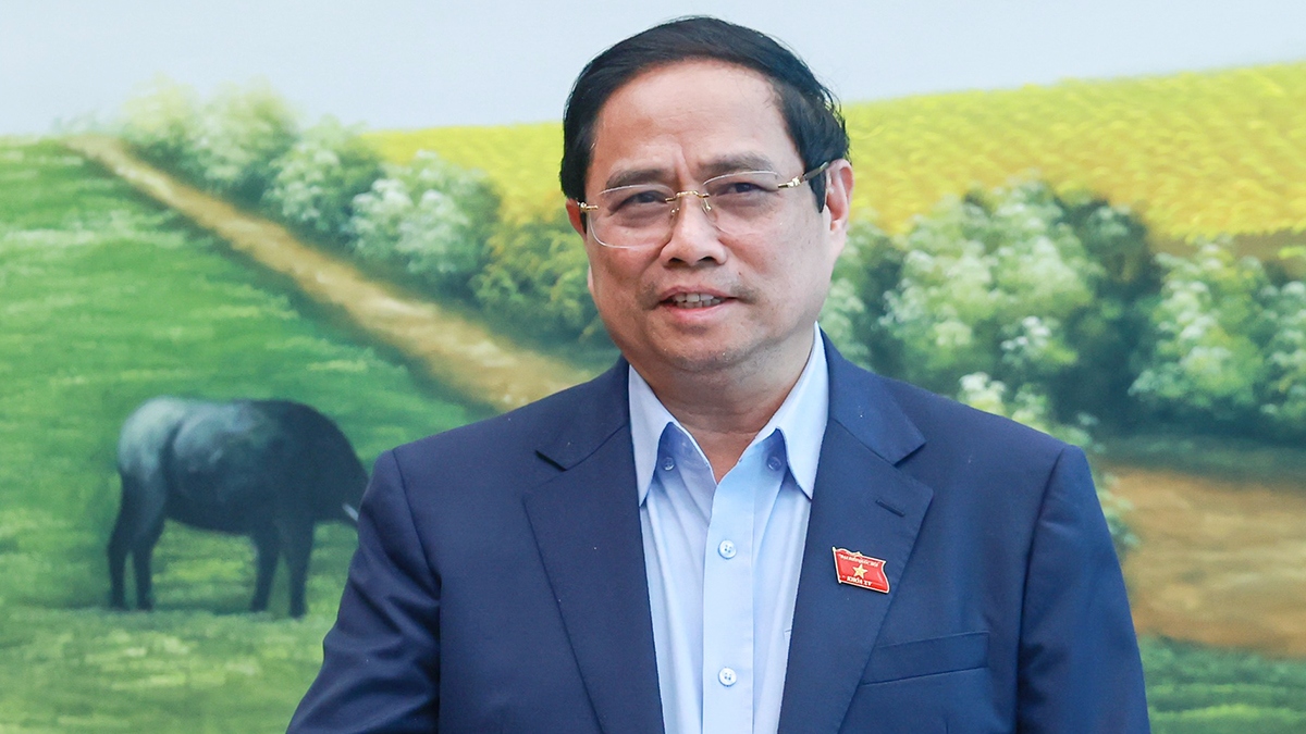 Thủ tướng Phạm Minh Chính phát biểu thảo luận tại tổ về dự án Luật Đất đai (sửa đổi)
