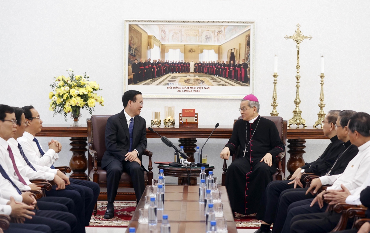 Chủ tịch nước Võ Văn Thưởng thăm Hội đồng Giám mục Việt Nam.