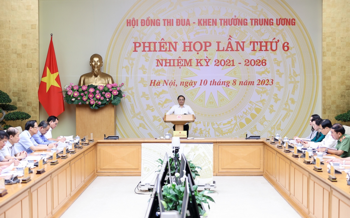 Phiên họp thứ 6 Hội đồng Thi đua - Khen thưởng Trung ương nhiệm kỳ 2021-2026. (Ảnh: Chinhphu.vn)