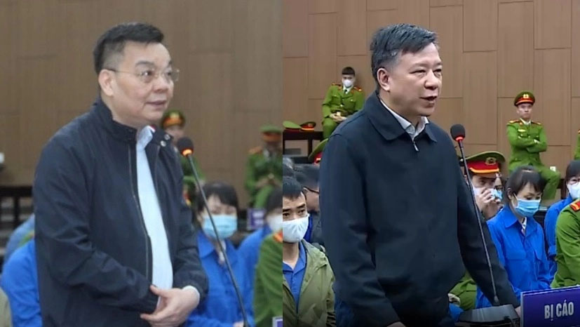 Bị cáo Chu Ngọc Anh và Phạm Xuân Thăng tại tòa.