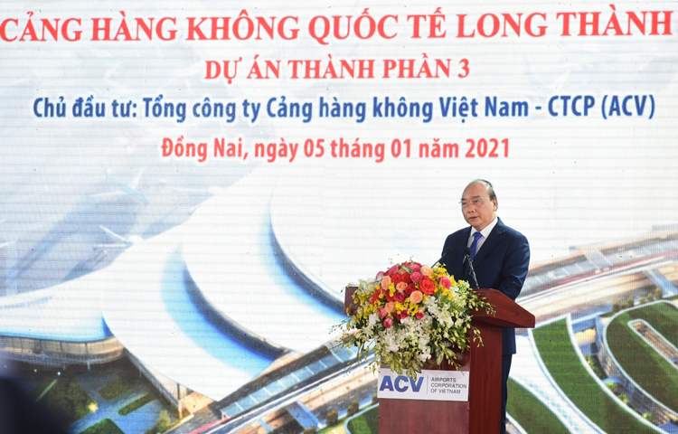 Thủ tướng Nguyễn Xuân Phúc phát biểu tại lễ khởi công.