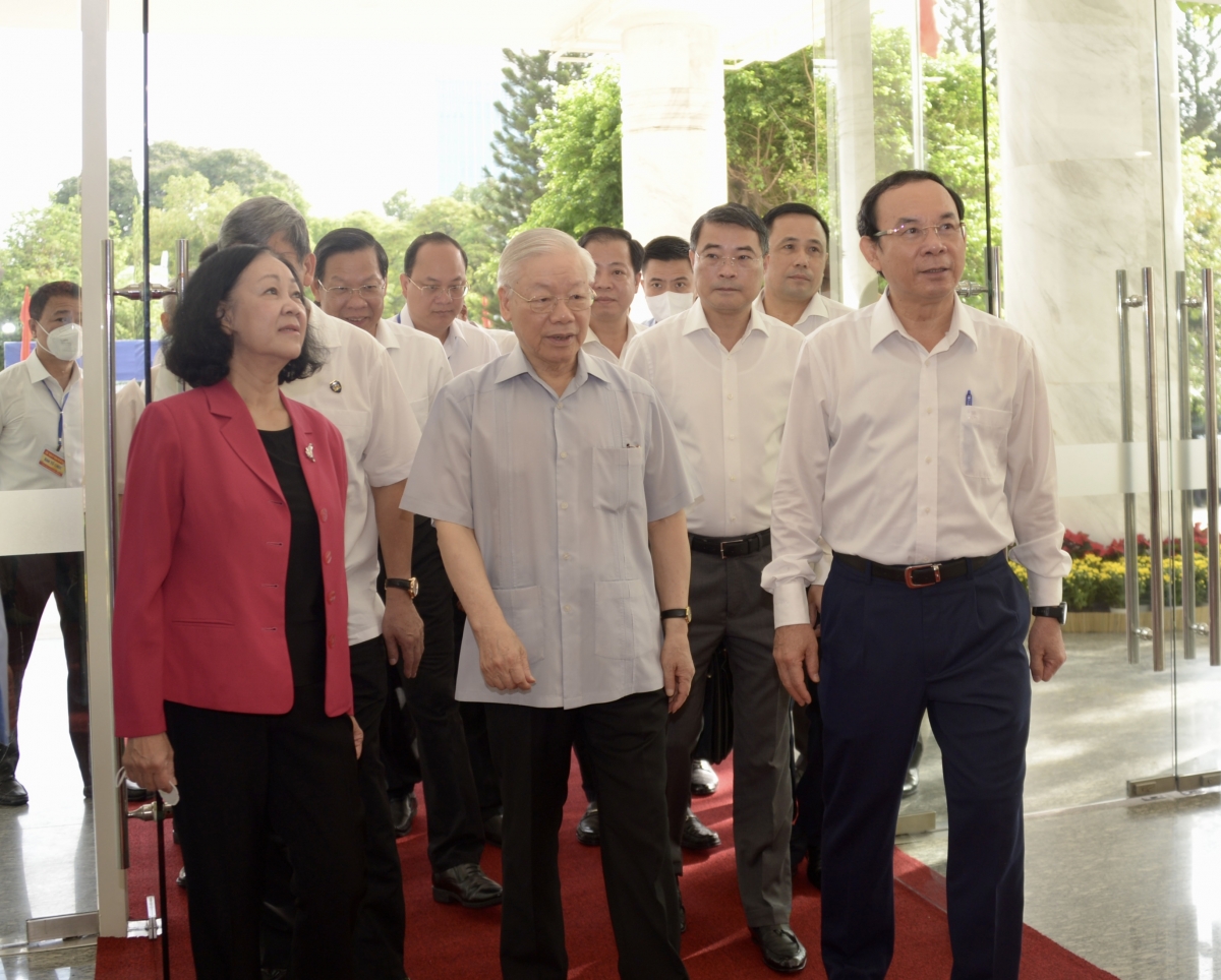 Tổng Bí thư Nguyễn Phú Trọng đến thăm và làm viêc với TP.HCM.