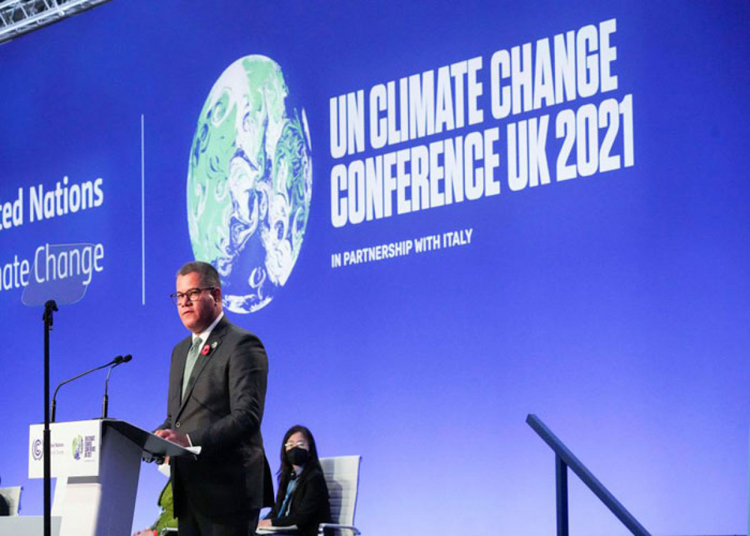 Chủ tịch COP26 Alok Sharma phát biểu khai mạc hội nghị hôm 31/10 tại Glasgow, Anh. (Ảnh: Reuters)