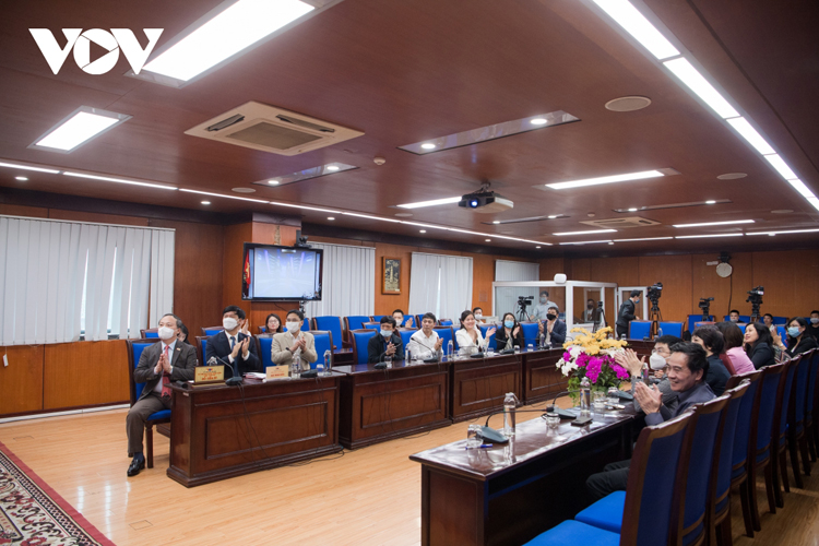 Điểm cầu trực tuyến Lễ trao giải ABU 2021 tại Trung tâm phát thanh Quốc gia 58 Quán Sứ, Hà Nội.