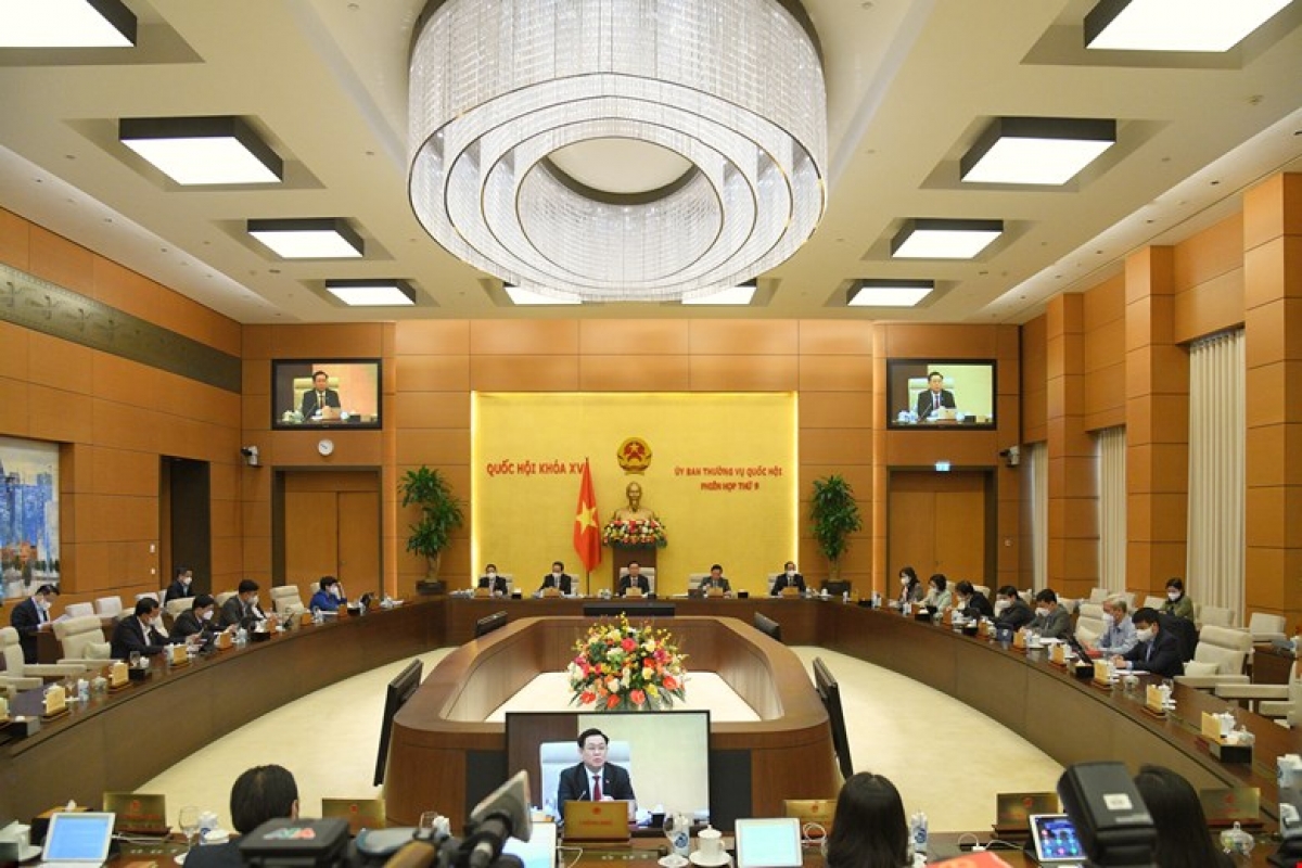 Phiên họp thứ 9 của Ủy ban Thường vụ Quốc hội diễn ra trong 2 đợt với 7,5 ngày làm việc. (Ảnh: Quốc hội) 