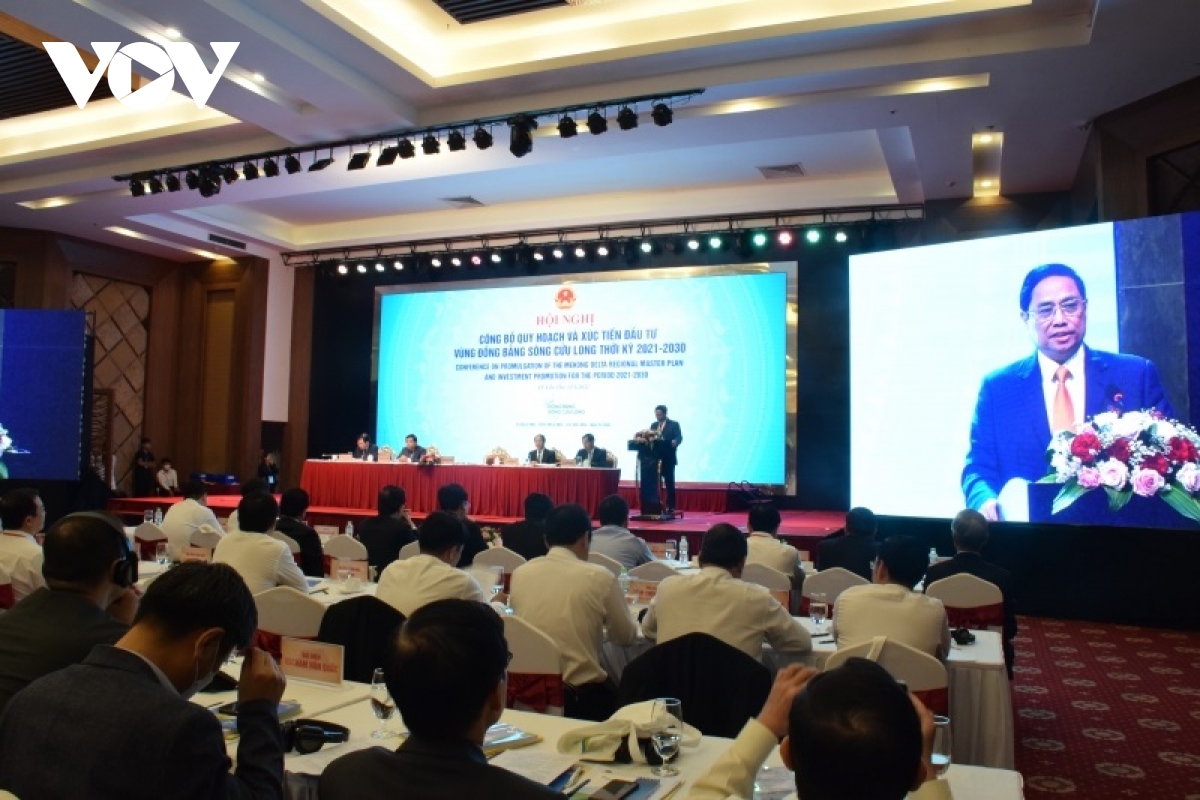 Thủ tướng Phạm Minh Chính chủ trì Hội nghị công bố quy hoạch và xúc tiến đầu tư vùng ĐBSCL thời kỳ 2021 - 2030.