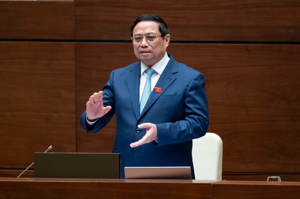 Thủ tướng Phạm Minh Chính trả lời chất vấn của đại biểu Quốc hội.