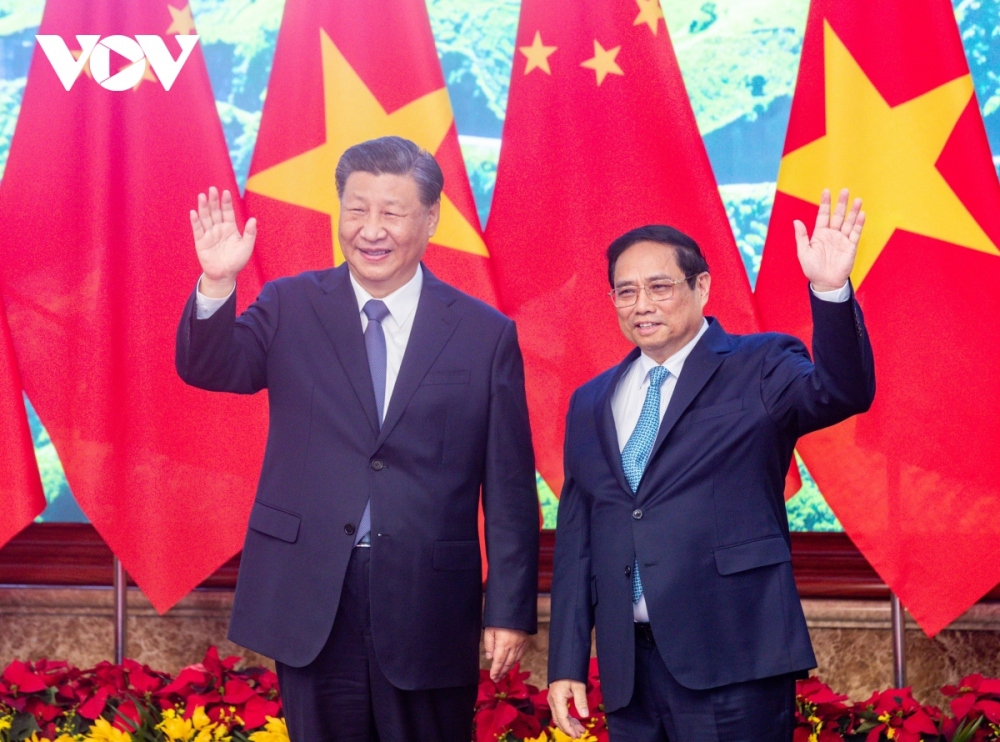 Tổng Bí thư, Chủ tịch Trung Quốc Tập Cận Bình gặp Thủ tướng Phạm Minh Chính.