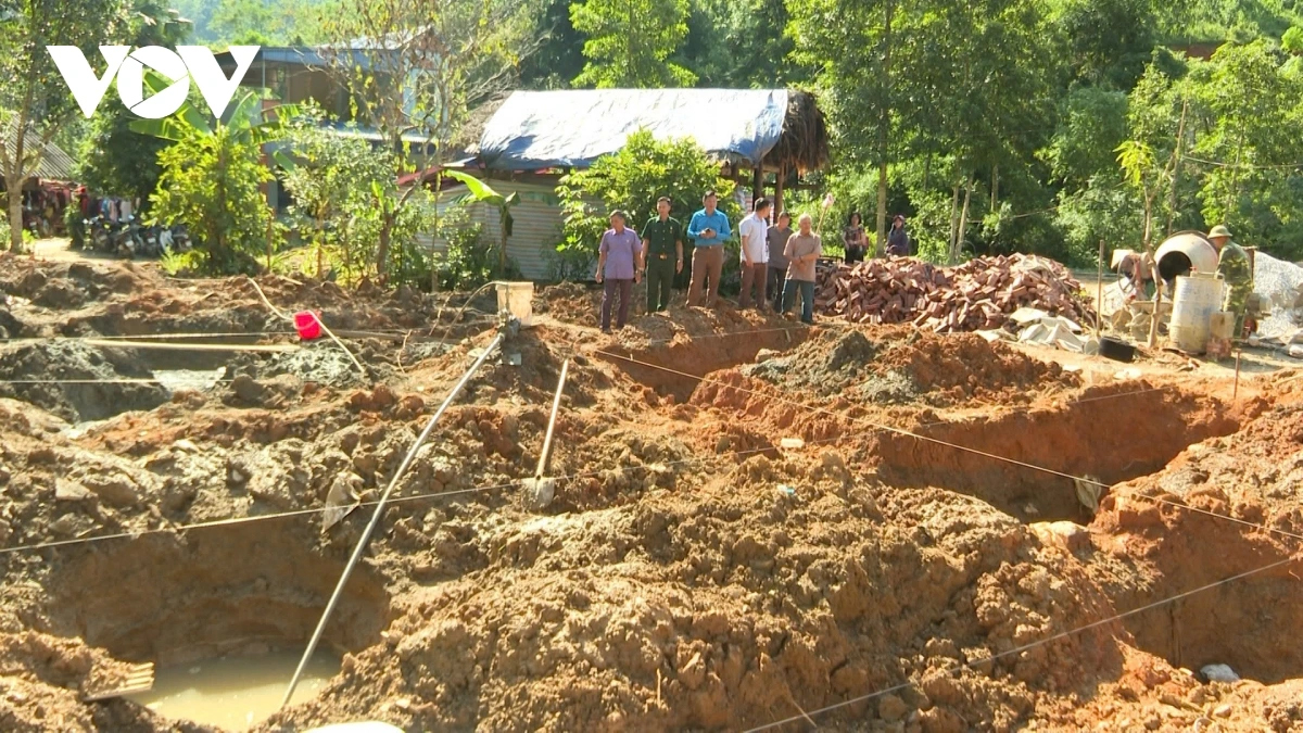 Ngôi nhà của anh Hoàng Xuân Lý được khởi công xây dựng.