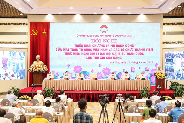 Hội nghị trực tuyến toàn quốc triển khai Chương trình hành động của MTTQ Việt Nam và các tổ chức thành viên thực hiện Nghị quyết Đại hội Đảng toàn quốc lần thứ XIII.