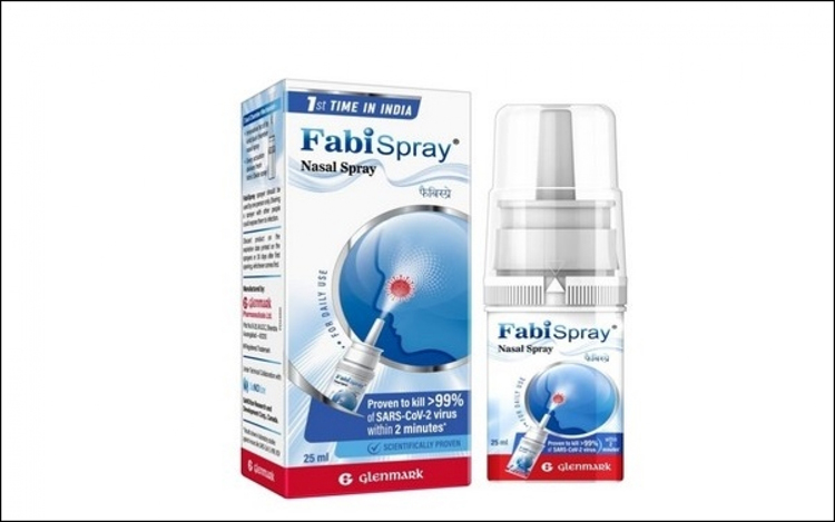 Thuốc xịt mũi điều trị Covid-19 FabiSpray của hãng dược phẩm Glenmark. (Nguồn: ANI)
