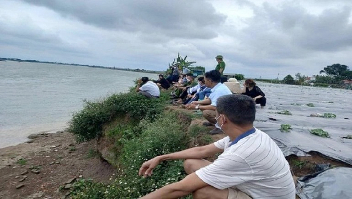 Sông Thái Bình - nơi tìm thấy thi thể của 3 nạn nhân xấu số.