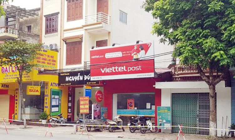 Chi nhánh Viettel Post Lương Tài (nơi phát sinh ổ dịch mới ngày 14/8).