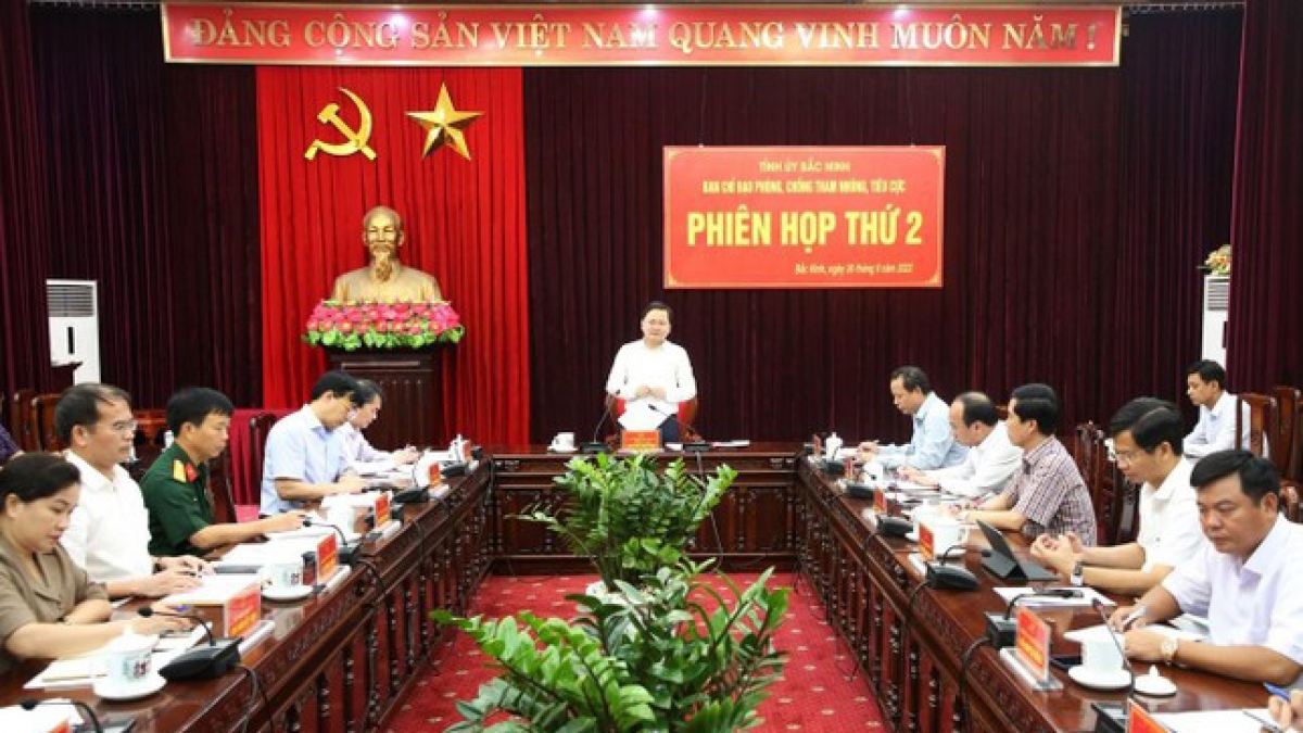 Ban chỉ đạo phòng, chống tham nhũng, tiêu cực tỉnh Bắc Ninh họp phiên thứ 2. (Ảnh: Tiền Phong)