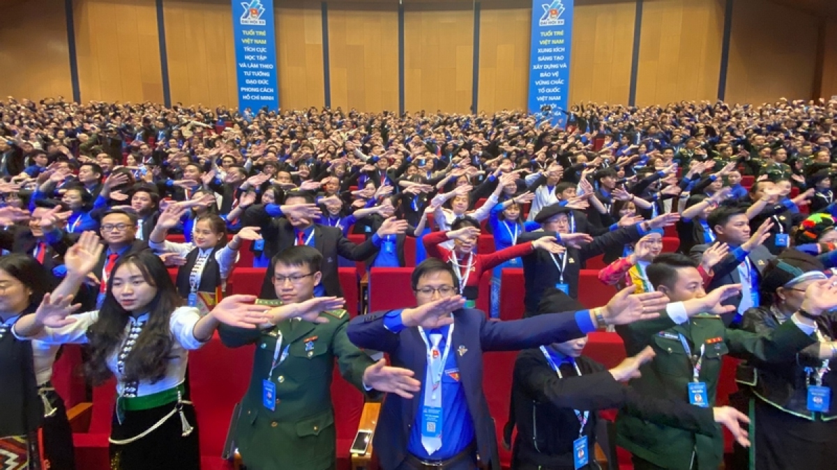 Các đại biểu dự Đại hội đại biểu toàn quốc Đoàn TNCS Hồ Chí Minh lần thứ XII. (Ảnh: Trung ương Đoàn)