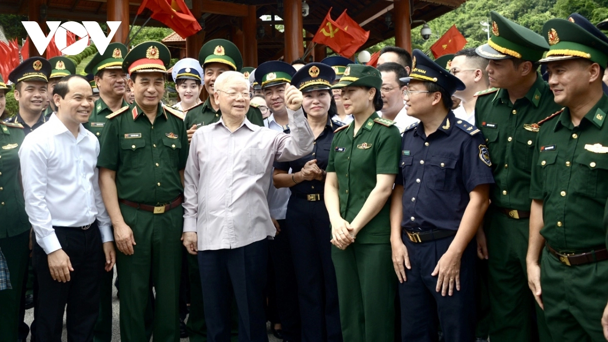 Tổng Bí thư Nguyễn Phú Trọng thăm và làm việc tại Cửa khẩu Quốc tế Hữu Nghị - Lạng Sơn tháng 8/2023.