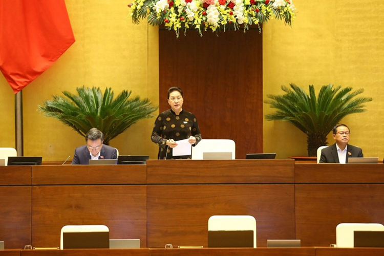 Chủ tịch Quốc hội Nguyễn Thị Kim Ngân phát biểu mở đầu Đợt 2 Kỳ họp thứ 10, Quốc hội khóa XIV. (Ảnh: Quốc hội)