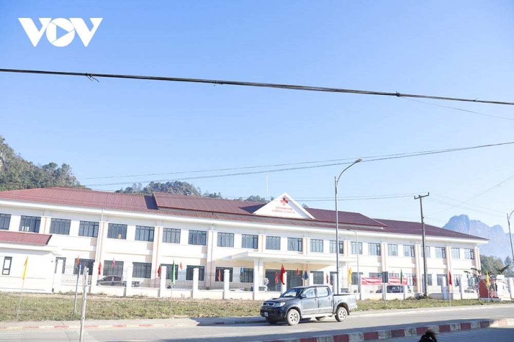 Dự án xây dựng công trình bệnh viện tỉnh Xayxomboun - quà tặng của Chính phủ Việt Nam dành cho Chính phủ Lào. (Ảnh: VOV-Vientiane)