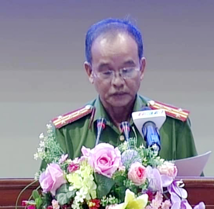 Ông Nguyễn Văn Tảo, Phó Giám đốc công an tỉnh Tiền Giang giải trình về tình trạng cờ bạc tại kỳ họp HĐND tỉnh mới đây.