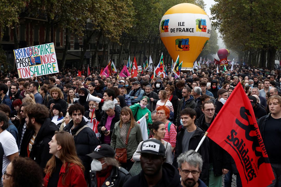 Biểu tình tại Paris, Pháp ngày 18/10/2022. (Ảnh: Reuters)