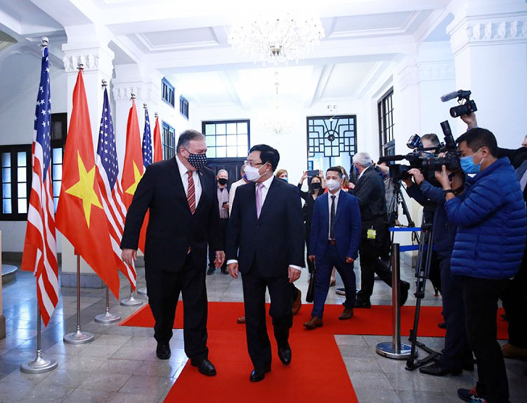 Chuyến thăm của Ngoại trưởng Pompeo tới Việt Nam vừa là quan hệ song phương vừa có ý nghĩa đa phương. (Ảnh: VGP)