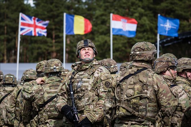Binh sĩ Tổ chức Hiệp ước Bắc Đại Tây Dương (NATO) tại Orzysz, Ba Lan. (Ảnh: AFP/TTXVN)