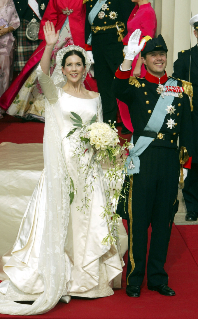 Thái tử Frederik và Mary kết hôn vào ngày 14/5/2004 tại Nhà thờ Copenhagen.