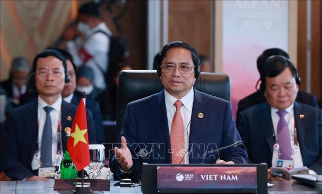 Thủ tướng Phạm Minh Chính phát biểu tại Phiên toàn thể Hội nghị Cấp cao ASEAN lần thứ 42.