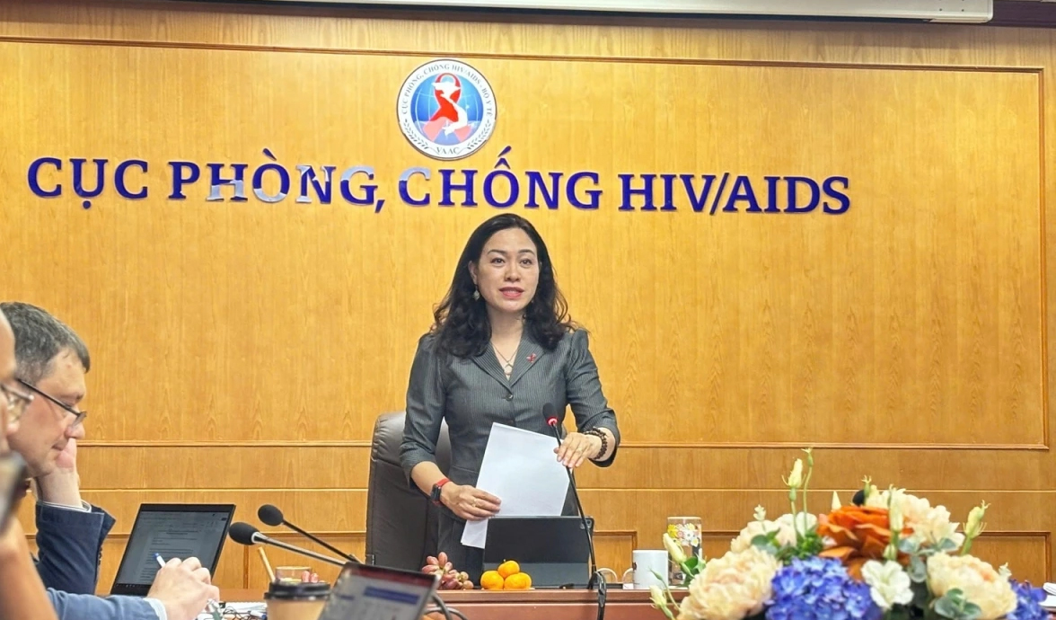 PGS.TS Phan Thị Thu Hương, Cục trưởng Cục phòng, chống HIV/AIDS phát biểu.