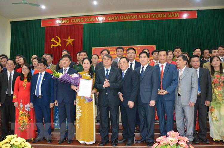 Ban chấp hành Đảng bộ huyện Quảng Hòa, tỉnh Cao Bằng. (Ảnh: Chu Hiệu/TTXVN)