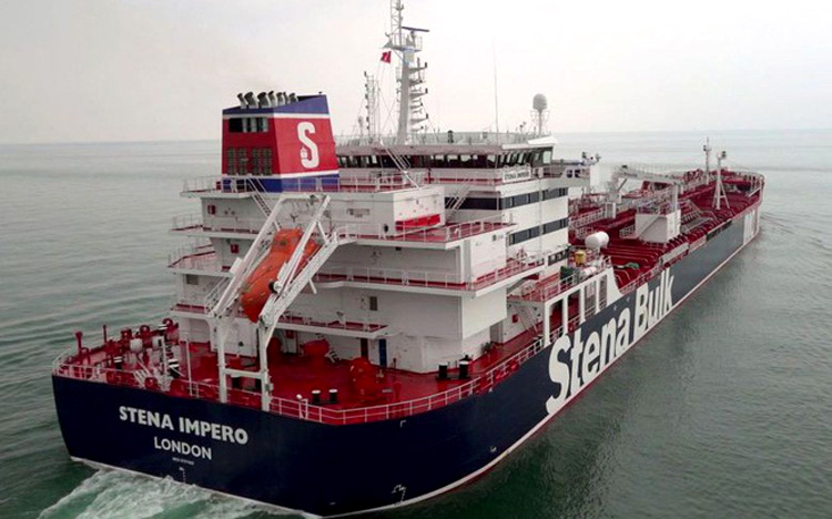 Tàu chở dầu Stena Impero bị Iran bắt khi đang di chuyển qua eo biển Hormuz (Ảnh: KT)